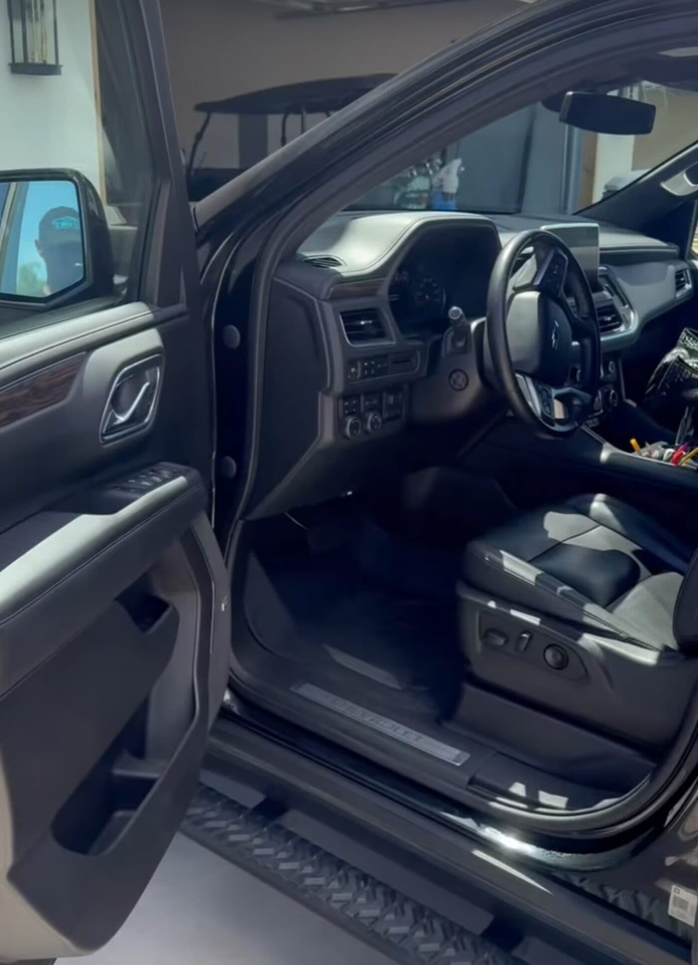 Detailed Chevy Tahoe front interior, glossy and clean
